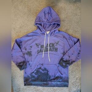 Black Sabbath Purple Hoodie Pull Over Hooded Sweatshirt Size Large